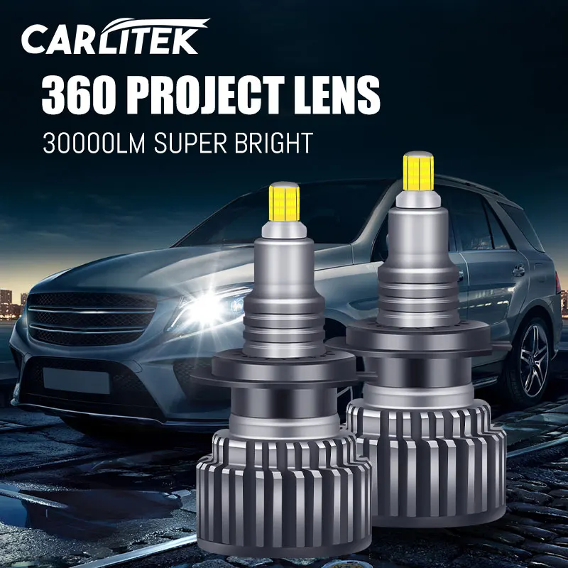 

Carlitek 360 LED H7 H11 Headlights 30000LM 120W H8 H9 H1 9005 9006 HB3 HB4 9012 H27 880 881 Mini LED Canbus Fog Lights Bulbs 12V