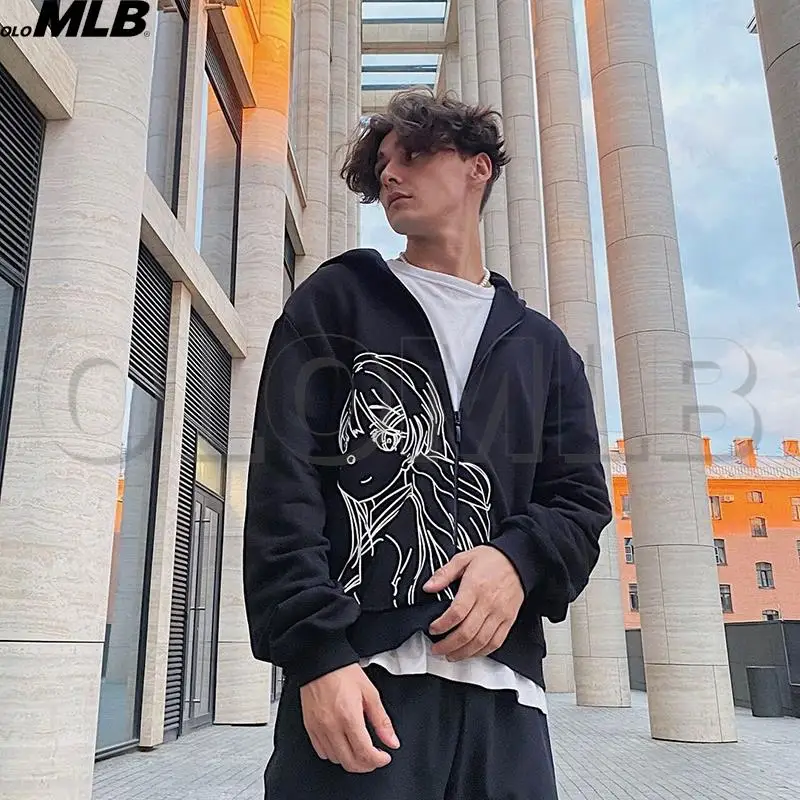 

Zip Hoodie graphics print goth Punk Sweatshirt Sport Coat Pullover Gothic Long Sleeve Oversized hoodie Y2k jacket Men's hoodies