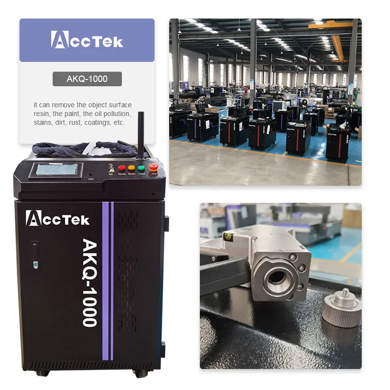 

High steady AccTek 1000w hand held fiber laser cleaning machine Metal Rust Surface Removal laser cleaning