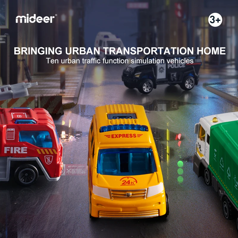 Гоночные машинки Mideer из сплава модель городской транспорт игрушка 10 шт. для