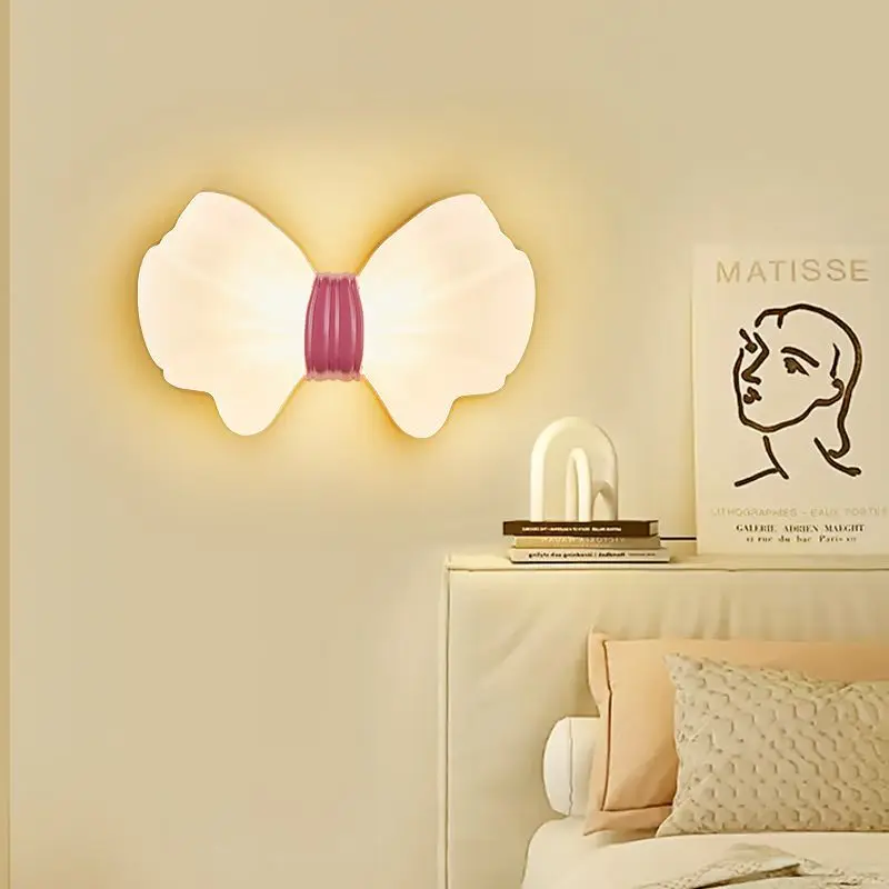 Настенный светильник в скандинавском стиле с бантом лампа для спальни