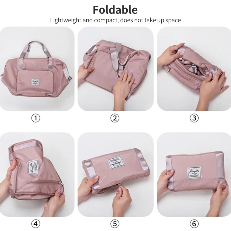 Folding Gym Fitness Bag Dry Wet Separation Exercise Handbag Yoga Shoulder Bag Waterproof Large Capacity Sports Bag