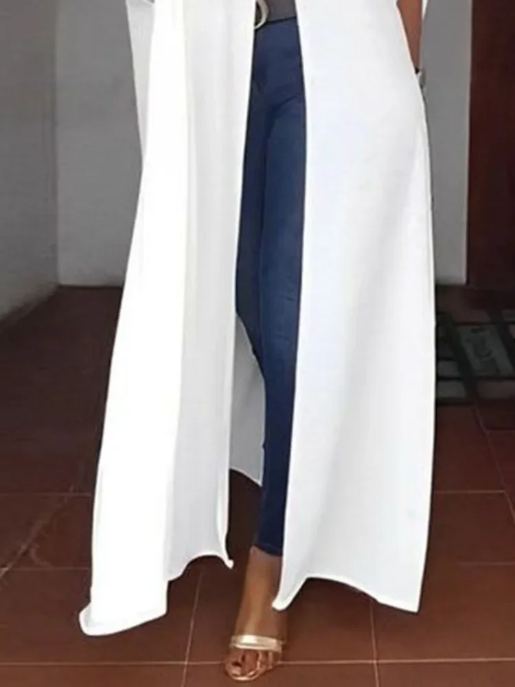 UOOZEE белая накидка с лацканами женская блузка новинка 2024 весна-лето рукава