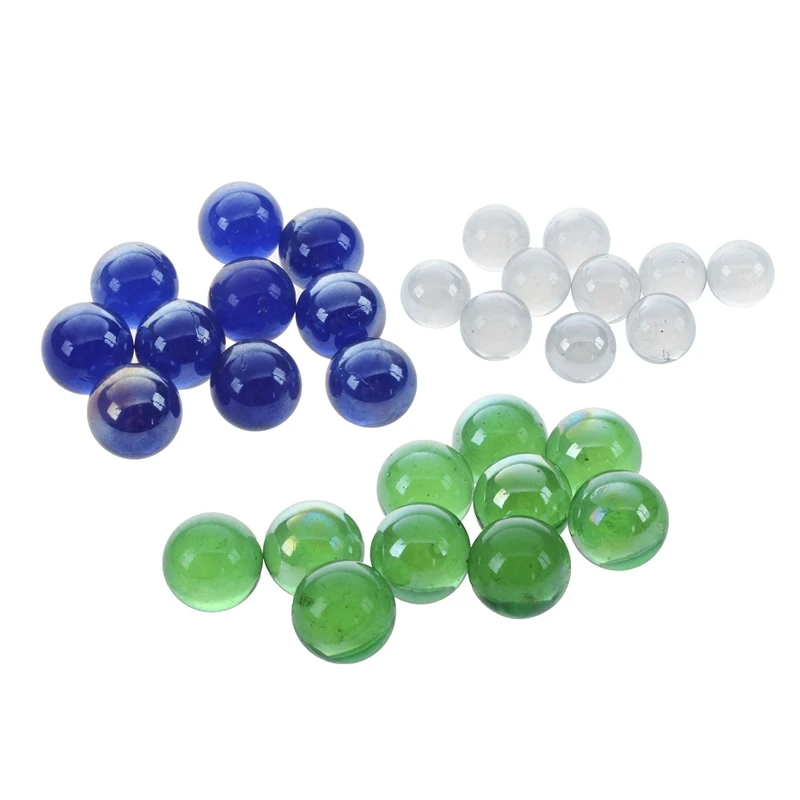 

10 Pcs Marbles 16Mm Glass Marbles Knicker Glass Balls Decoration Color Nuggets Toy Transparent & Green & Dark Blue(3 Set)