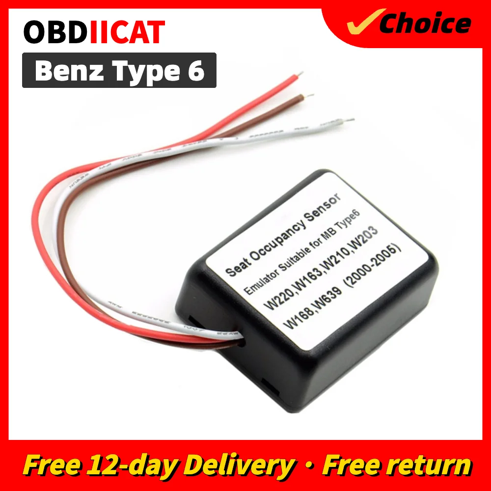 

OBDIICAT Type6 S-eat Occupancy Occupation Sensor SRS Emulator Type 6 support W220, W163, W210, W203, W168, W639 and even more