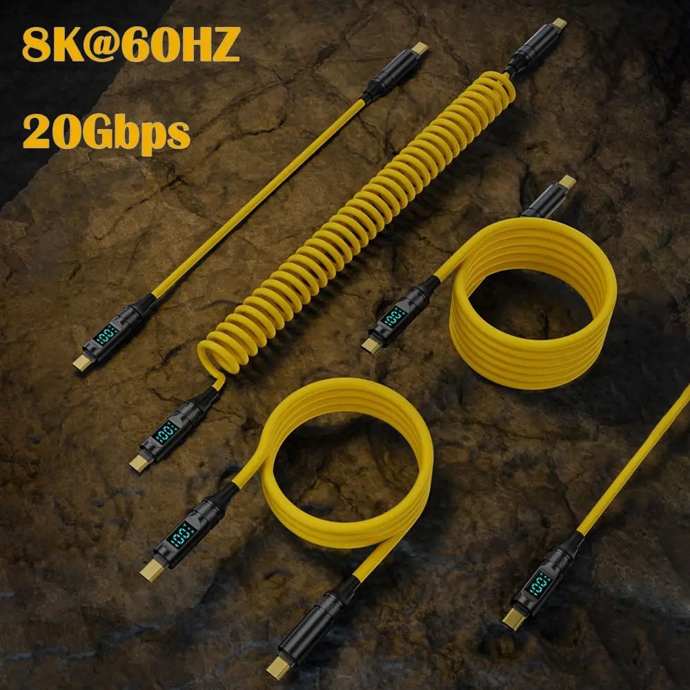 PD 100W USB 3.2 Type-C кабель 20 Гбит/с весна быстрая передача данных универсальный OTG