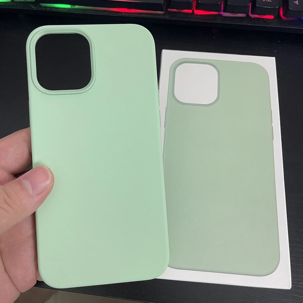 

Original Liquid Silicone Case For Apple iphone 12 Pro Max Mini 12Pro Magnetic Cases Official Square Phone Back Protection Cover