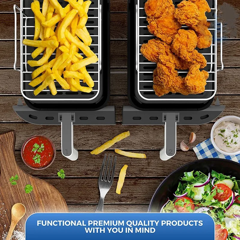 2Пак Подставка для воздушной фритюрницы для двойной корзины Fryers 304 нержавеющая сталь Ninja Foodi DZ201/401 Instant Dual on.