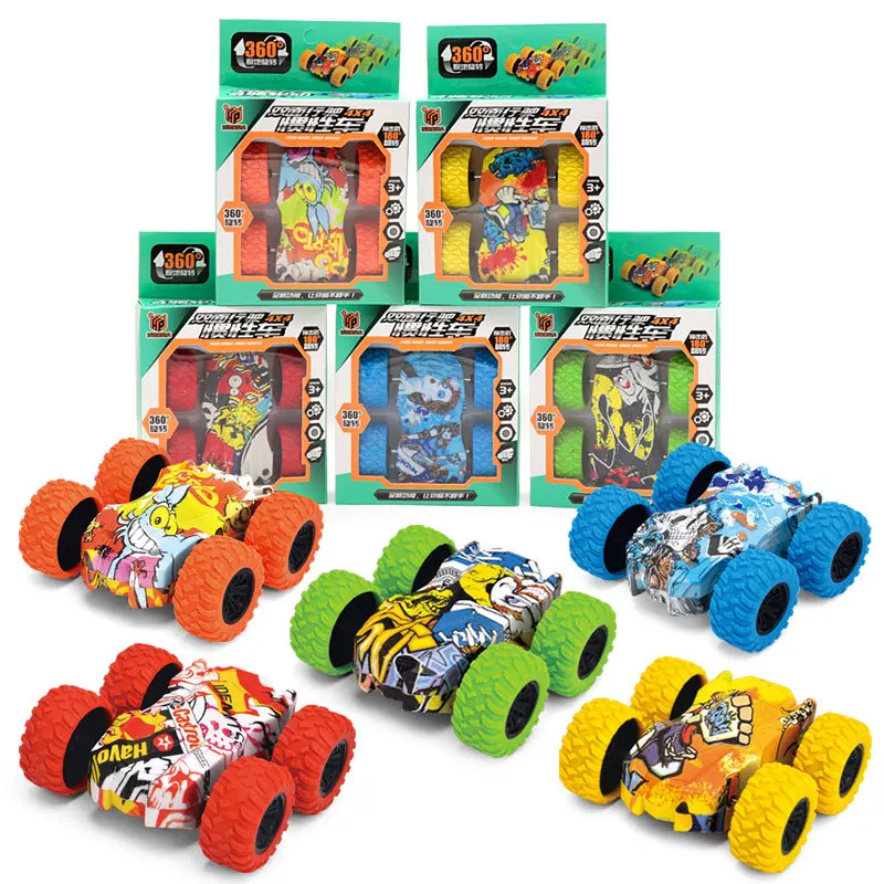 

Fun Double-Side Vehicle Inertia Car Four 4-Wheels Drive Fall Resistance Shatter-Proof Model Hot Car Toys for Boy Kids