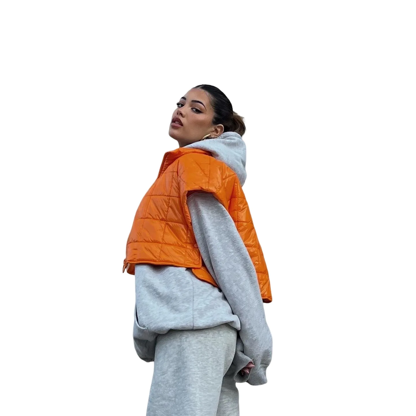 Street Wind Zipper Loose Short Cotton Clothes Autumn and Winter New Fashion and Casual Lapel Vest Short Section Female