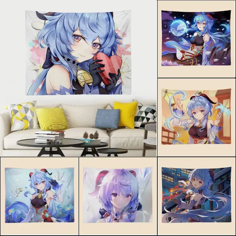 

Genshin Impact Ganyu Tapestry Art Printing Cheap Hippie Wall Hanging Bohemian Wall Tapestries