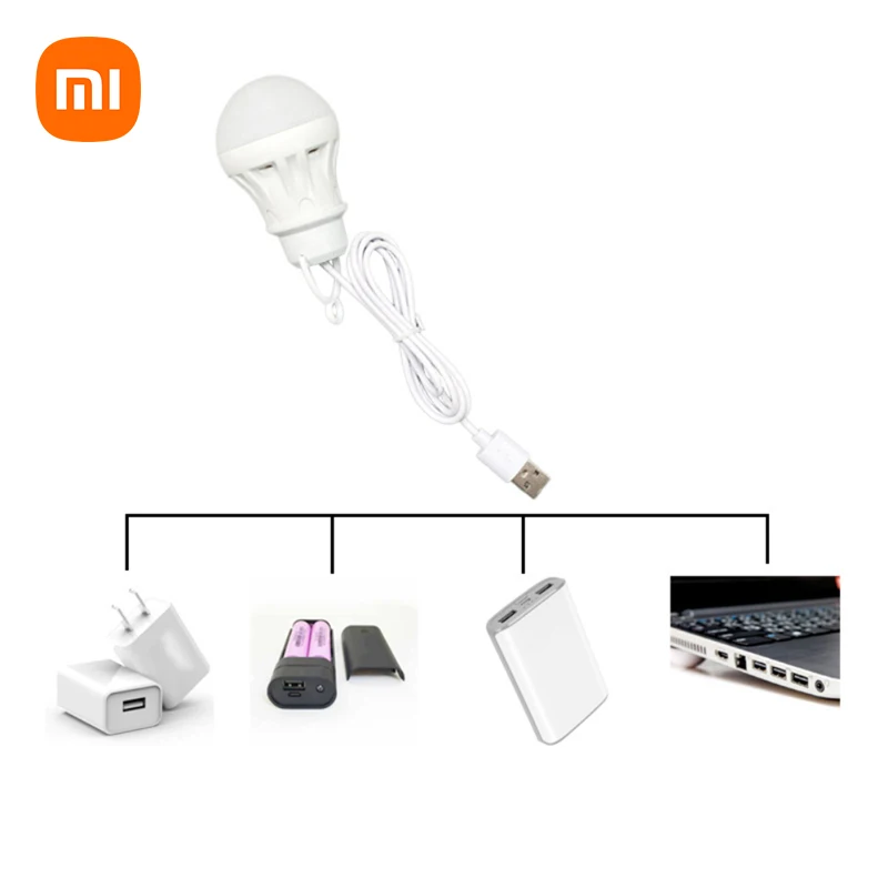 

Xiaomi 1pc Portable Lantern Camp Lights USB Bulb Power Outdoor Camping Multi Tool 5V LED For Tent Camping Gear Hiking USB Lamp