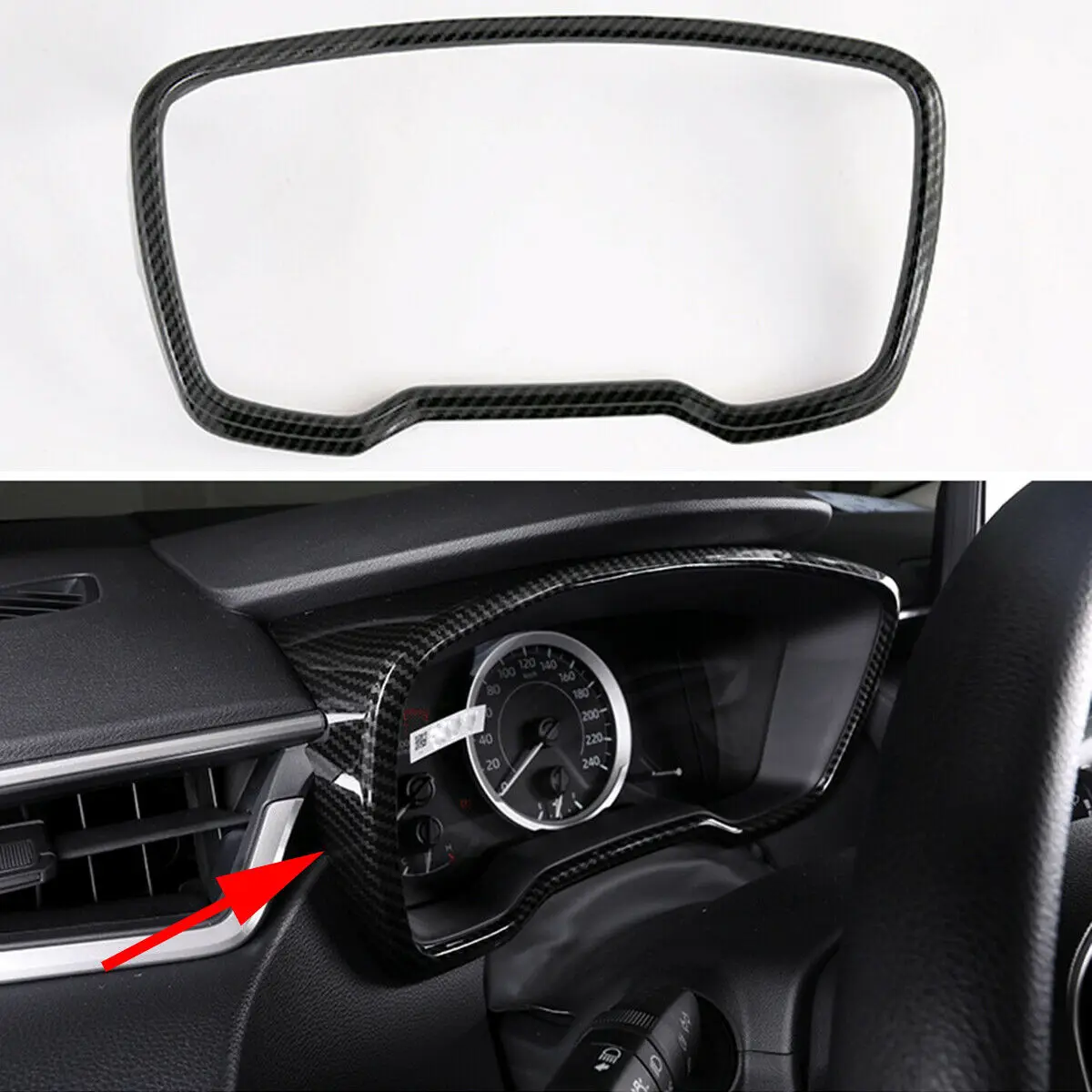 

Interior Front Dashboard Protector Cover Frame Trim For Toyota Corolla 2019 2020 2021 Carbon Fiber Accessories