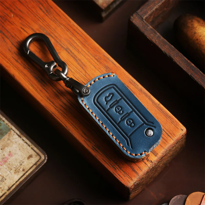 

Crazy Horse Leather Key Case Fob Cover Case Holder Shell for GAC Trumpchi GS3 GS4 GA3S GS8 GS5 GS6 GS7 Keychain Accessories