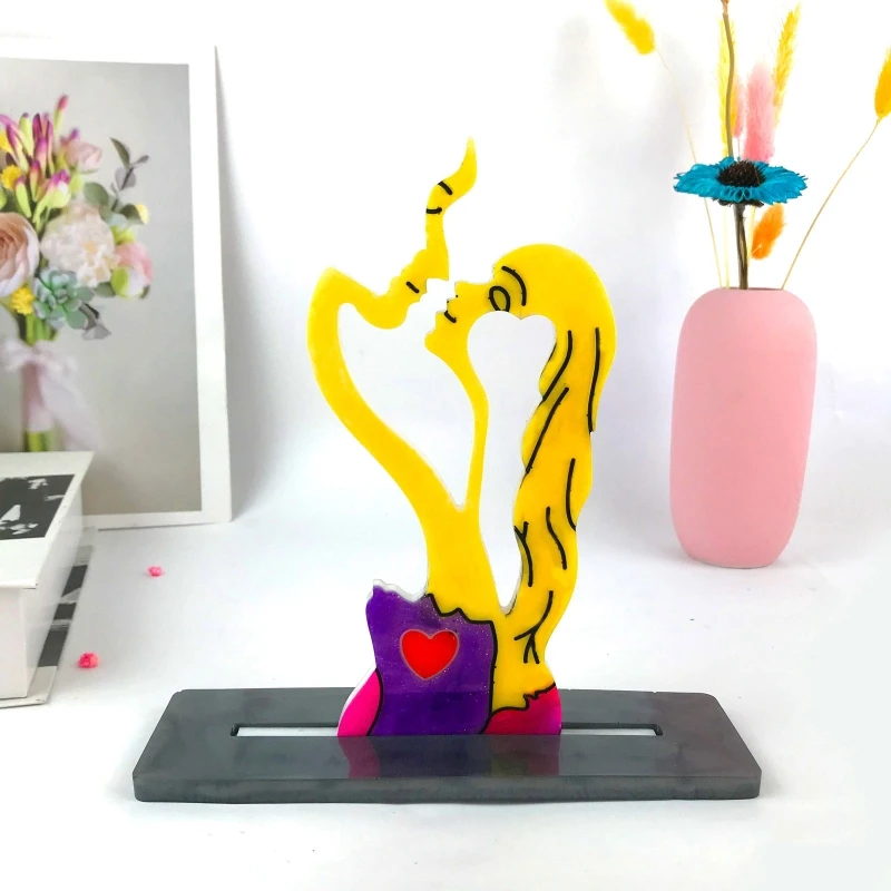 Y1UB Силиконовая форма для целующейся пары влюбленных на основе эпоксидной смолы