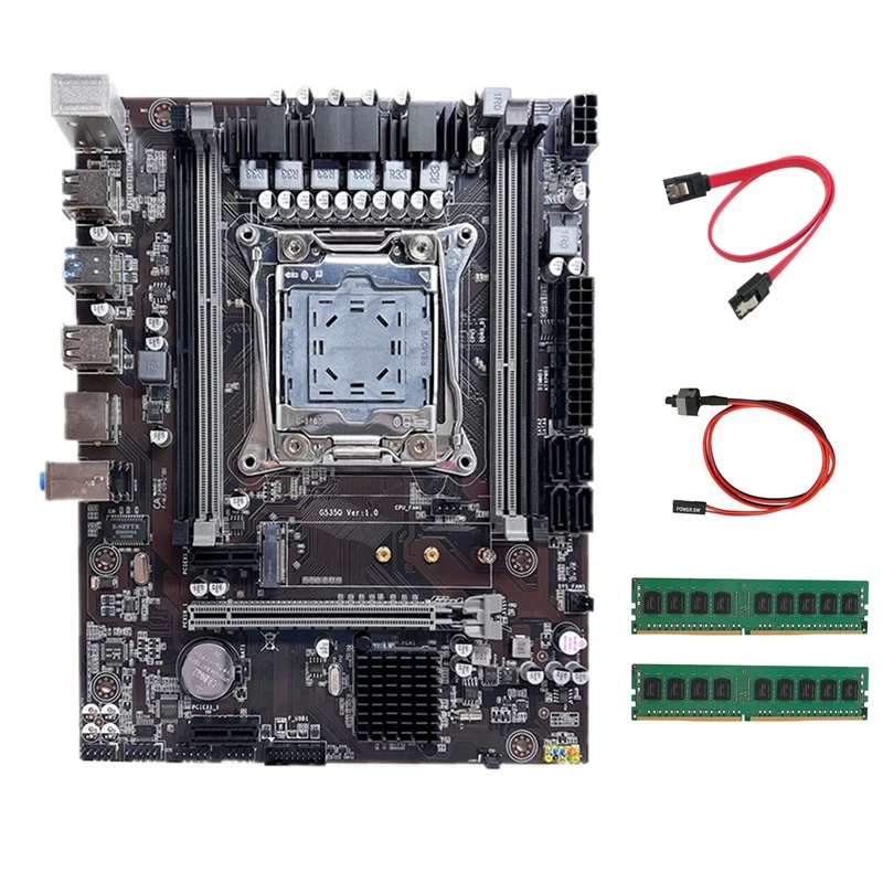

Материнская плата X99, системная плата, поддержка DDR4 ECC RAM + 2XDDR4 4 Гб 2666 МГц RAM + кабель SATA + кабель коммутатора