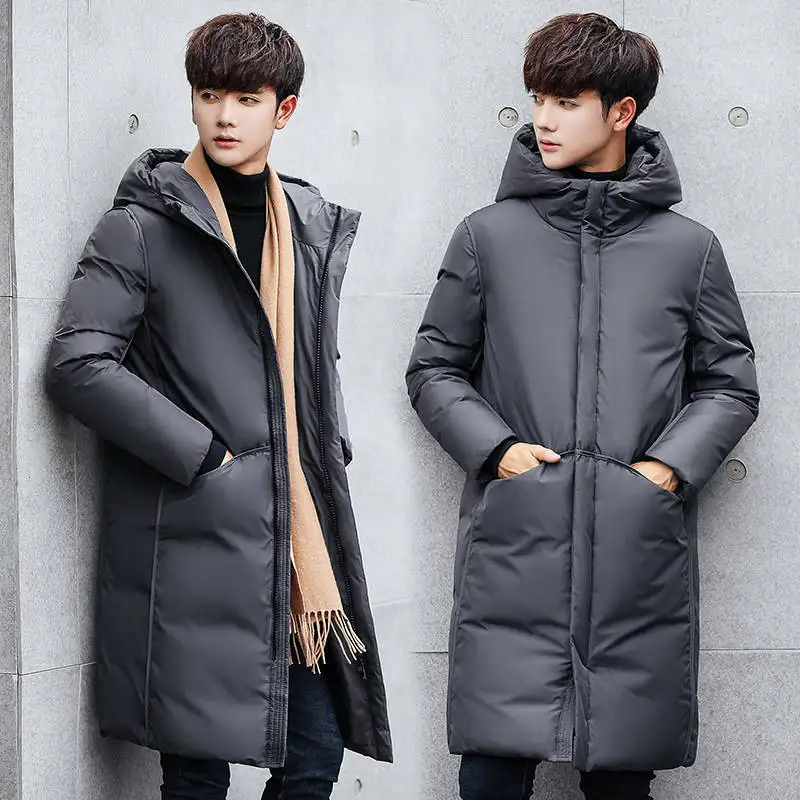 

Winter Parkas 2023 Men Long Solid Color New Warm Thicken Jacket Outwear Windproof Coat Hooded Large Size 4XL Brand Clothing E701