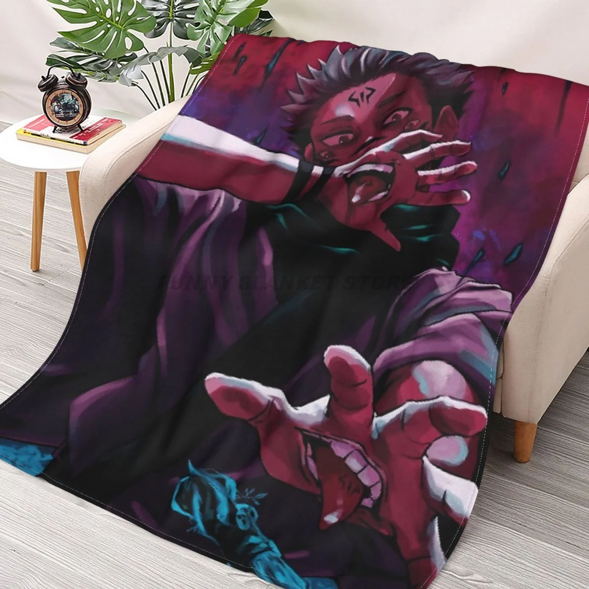 

Jujutsu Kaisen Anime Throws Blankets Collage Flannel Ultra-Soft Warm picnic blanket bedspread on the bed