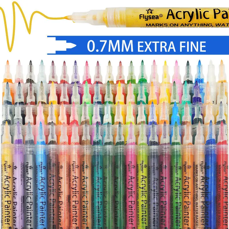 

12/15/18/24/28Colors Set 0.7MM 2.0MM Acrylic Paint Marker Pen Art Supplies On Rock Glass Canvas Metal Ceramic Mug Wood Plastic