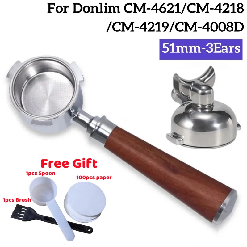 

Для Donlim CM-4621/CM-4218/CM-4219/CM-4008D кофемашина 51 мм с 3 ушными носиками, портативный фильтр без дна с 2 чашками и фильтром