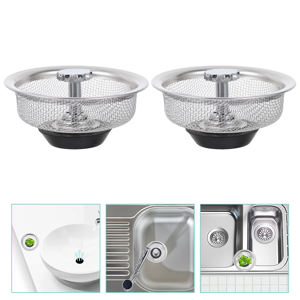 

Sink Drain Strainer Kitchen Stopper Basket Filter Plug Catcherdrainer Bathroom Cover Bathtub Steel Foo Round Handled Stainless