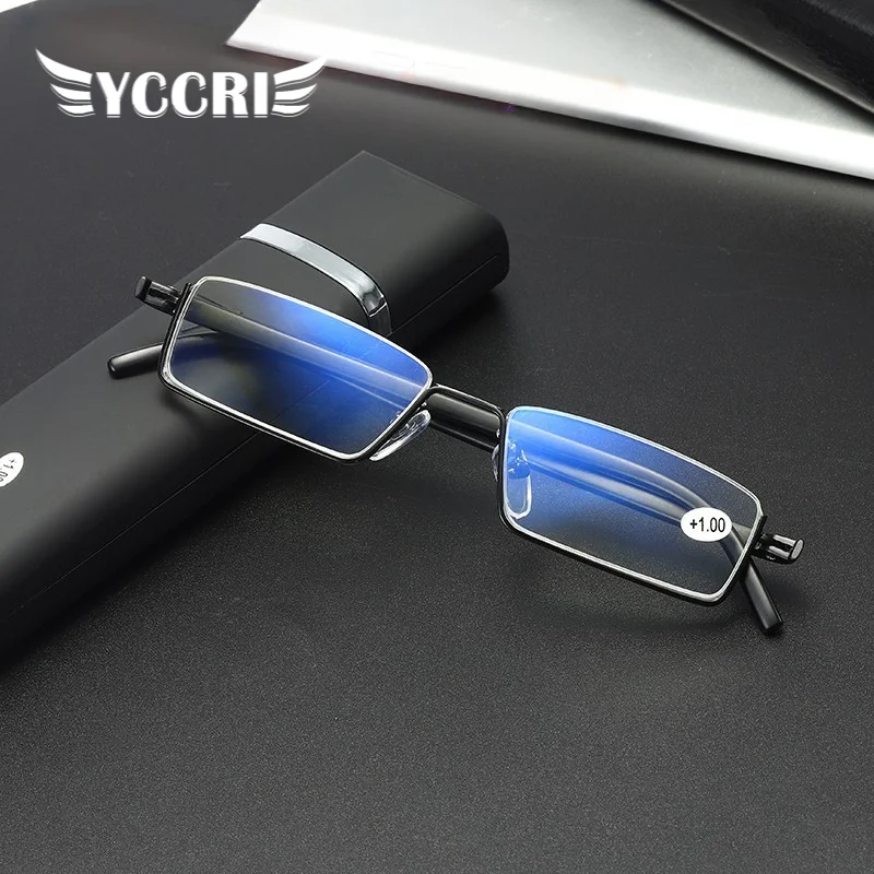 

Resbyopic Glasses Men's and Women's Glasses Blue Light Men's Metal Square Vision Glasses Reading Glasses Glasses Women