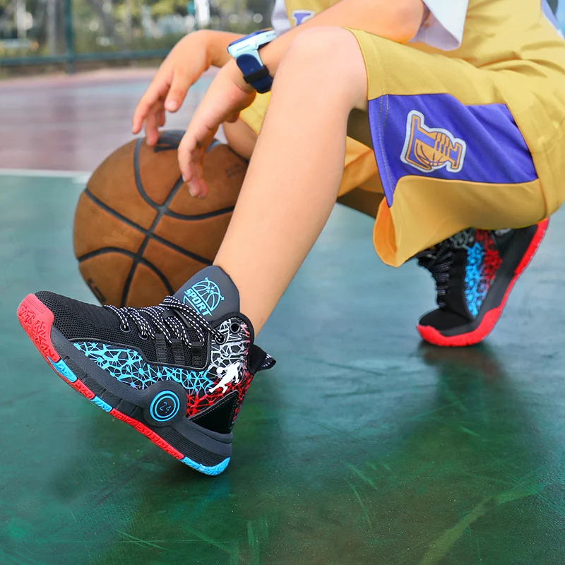Hot Sale Kids Basketball Shoes Boys Sport Sneakers Non-slip Outdoor Children's Basketball Sneakers Boy Girls Basket Sports Shoes