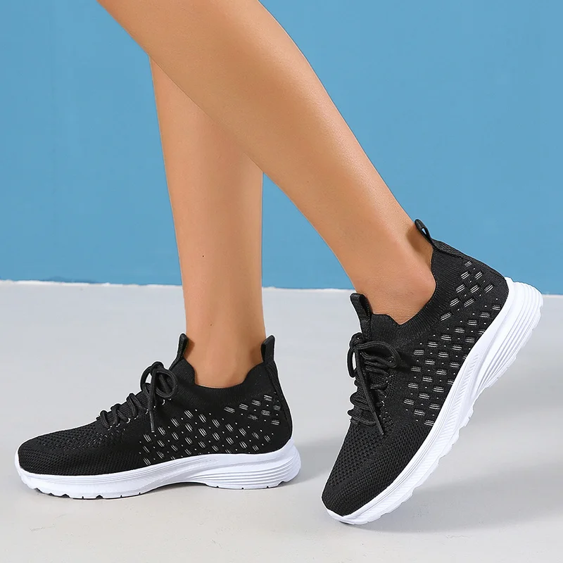 New large women's running mesh surface breathable casual fashion thick-soled women's light sports loafers vulcanized shoes