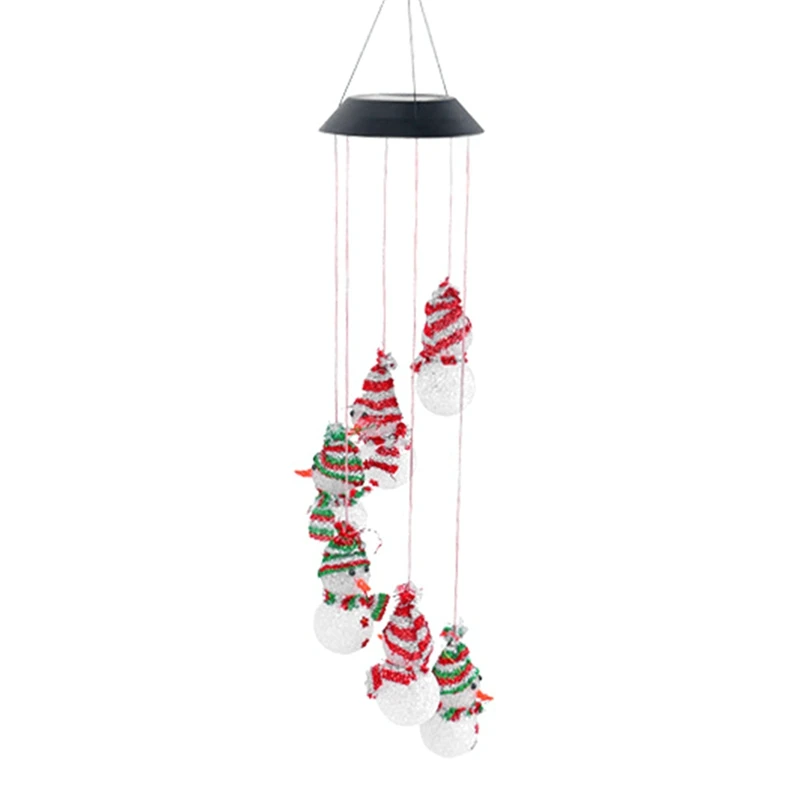 

Color Changing Snowmans String Lights Colorful Changing One Drag Six Solar Snowmans Lights Christmas Holiday Decoration Durable