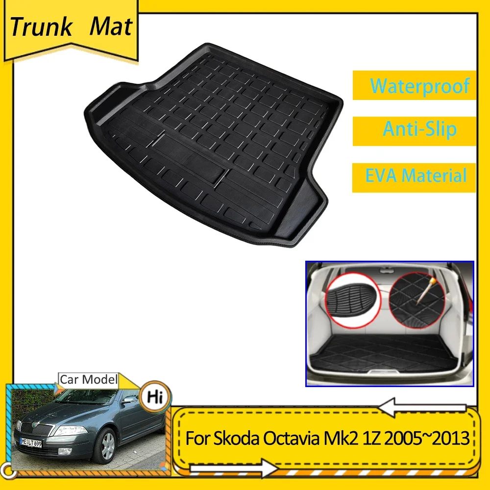 Автомобильный коврик для багажника Skoda Octavia Mk2 1Z Laura 2005 ~ 2013 защитный