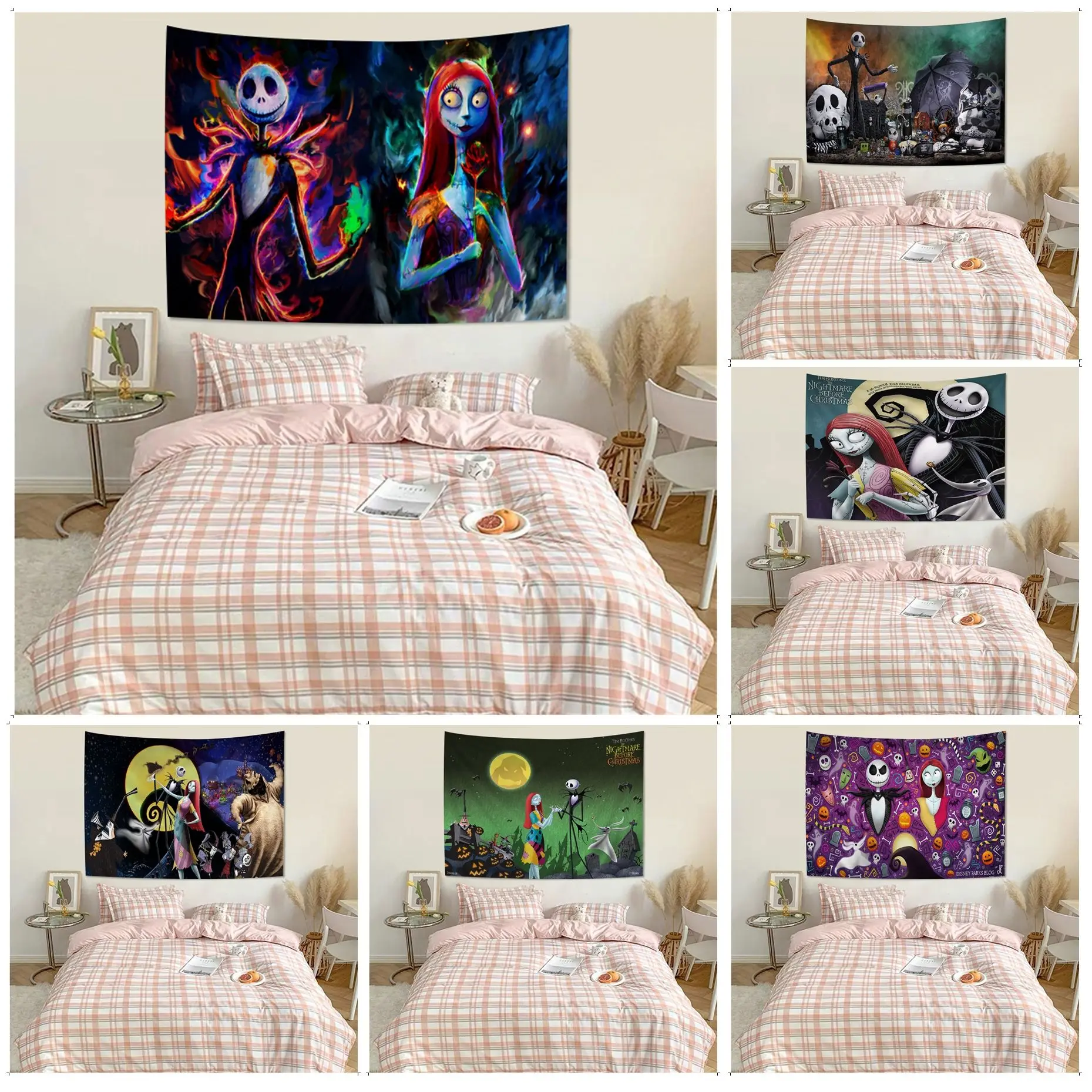 

Disney The Nightmare Before Christmas Chart Tapestry Japanese Wall Tapestry Anime Wall Art Decor