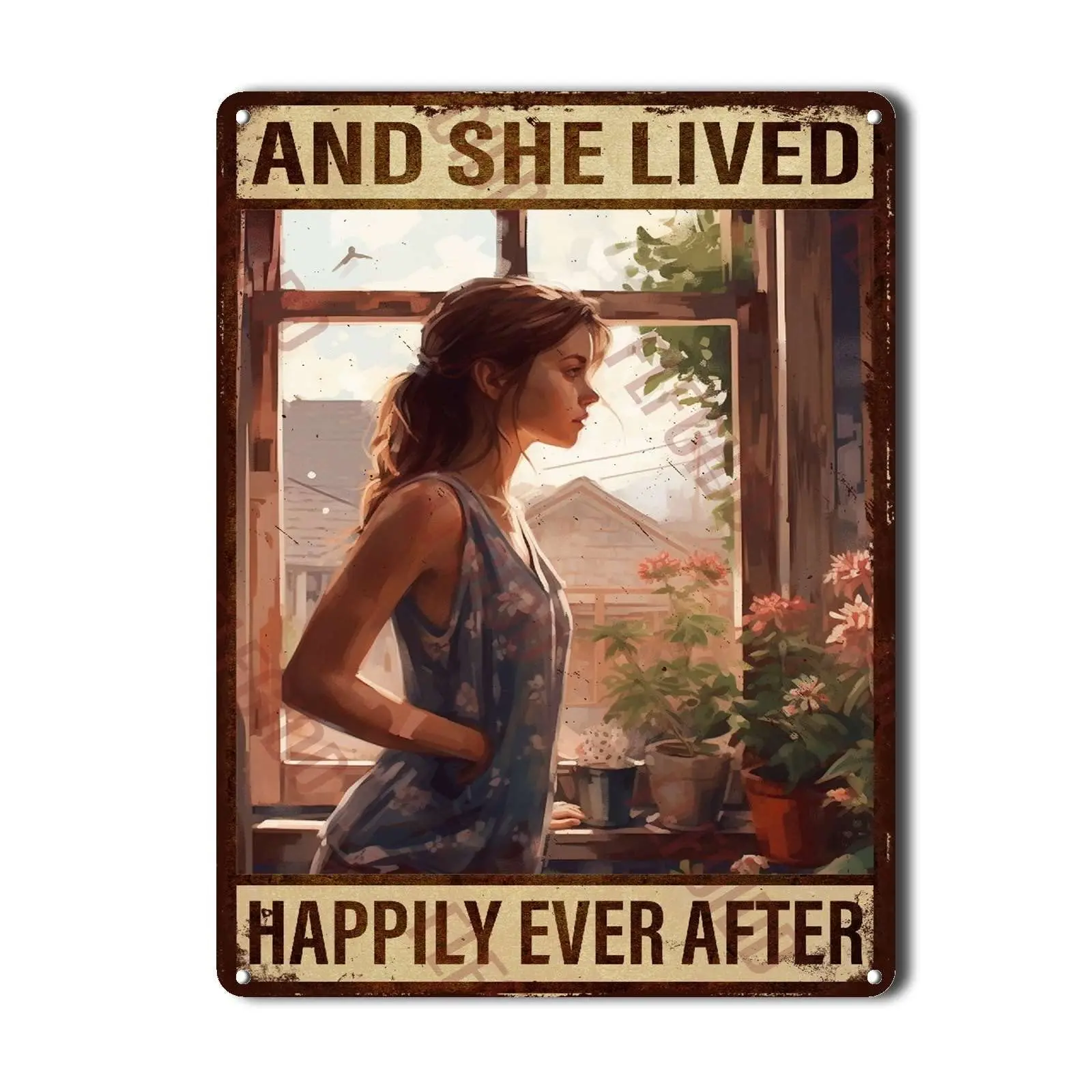 Металлический жестяной знак FLFGIDD металлический и она жила счастливо после
