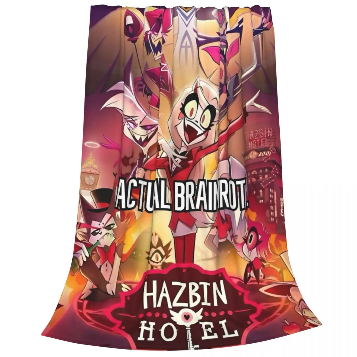 Анимированное одеяло H-HazbinHotels фланелевое летнее многофункциональное теплое с