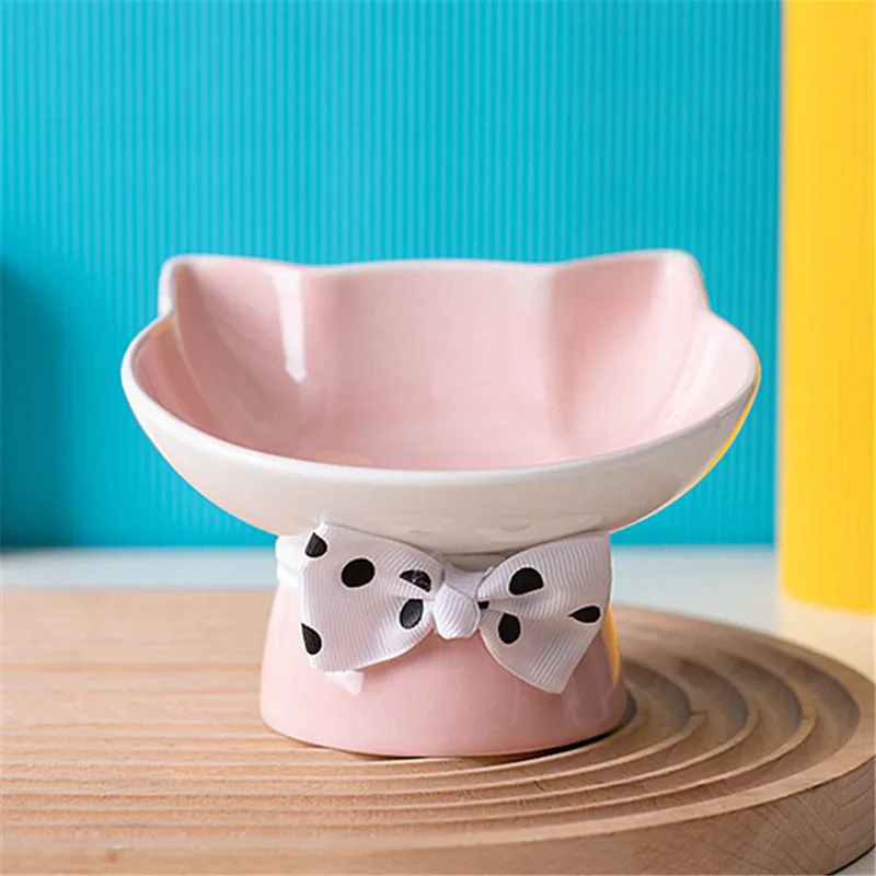 

Cat Feeding Water Bowl Puppy Elevated Ceramic Drinking Eating Bowls Dog Food Feeder Cats Feeding Dish Protect Cervical Spine