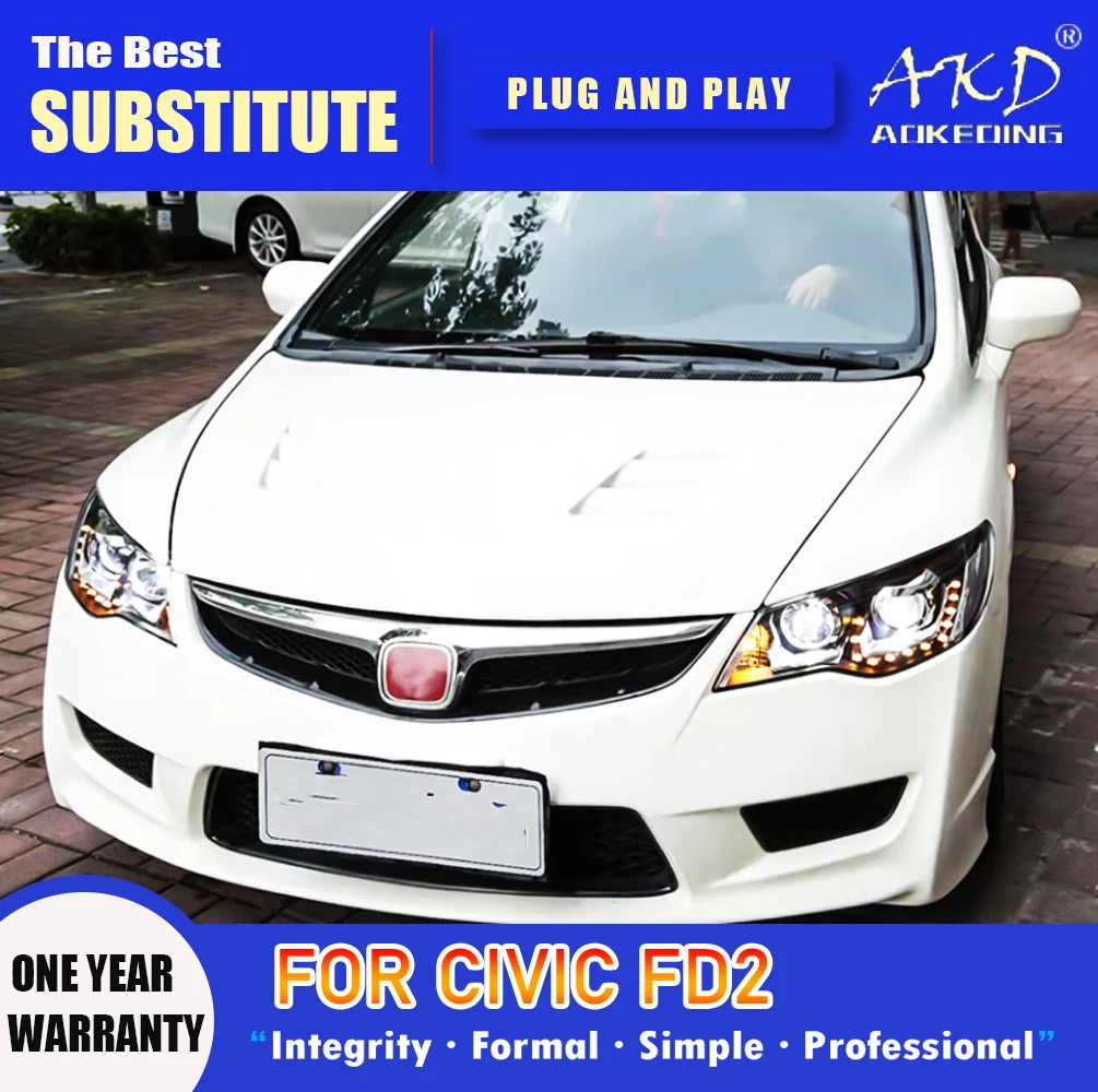 Фара AKD для Honda Civic светодиодная фара 2012-2015 фары CIIMO FD2 DRL указатель поворота дальний