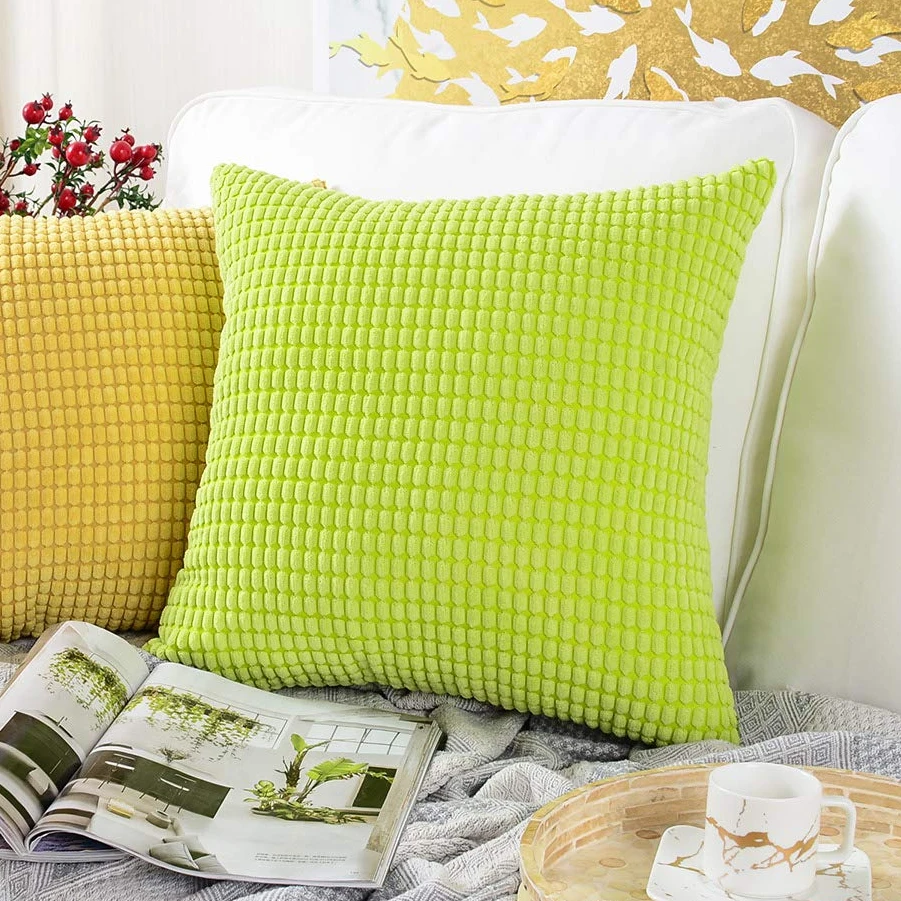 Зеленая наволочка мягкий вельветовый чехол для подушки гостиной Funda Cojines De 45x45