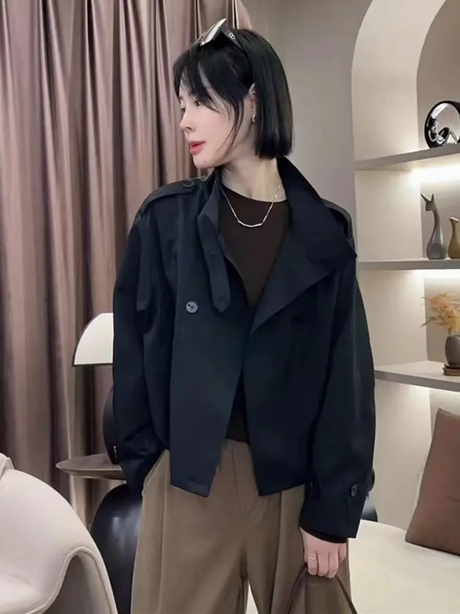 European Goods High-Grade Short Trench coat Outerwear Women 2024 Autumn New Small Loose Casual Fashion Top