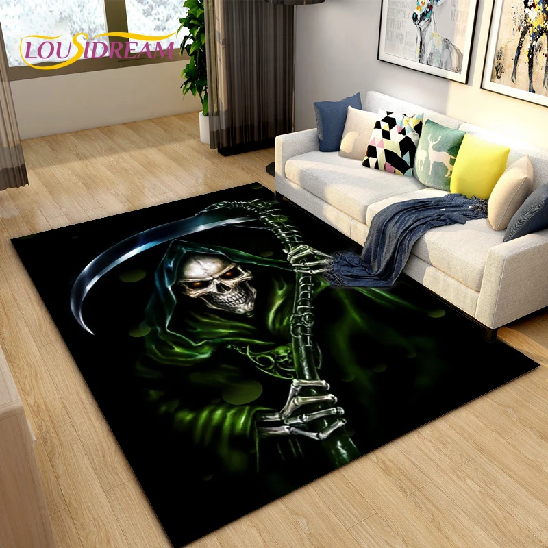 

Horror Death Skull Series Area Rug,Carpet Rug for Living Room Children's Room Decoration,Kid Play Crawl Soft Non-slip Floor Mat