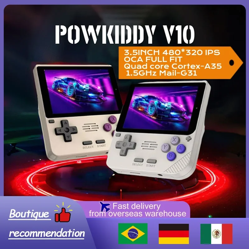 Powkiddy V10 3 5-дюймовые Ips Oca Hd 3d-симуляторы 64-битный полноценный экран система