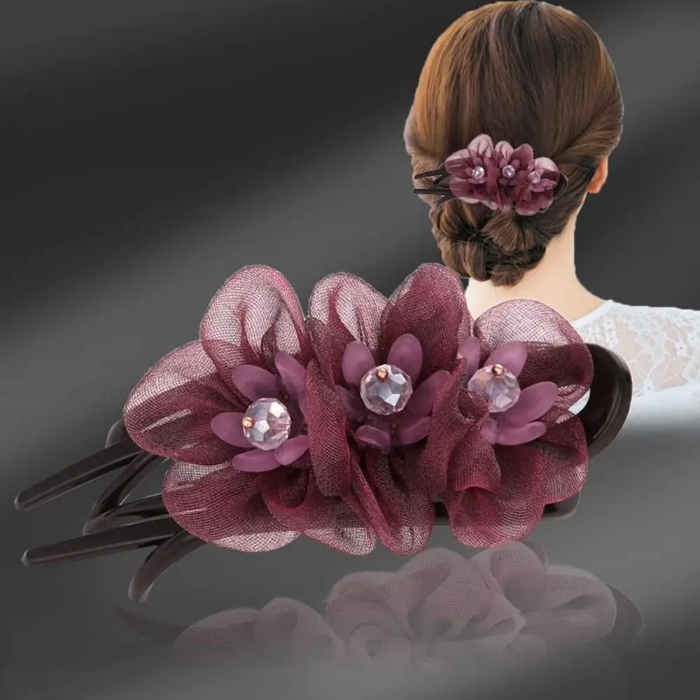 

Hair Claw Antiquity Headwear Mesh Hairstyle Tools Korean Style Hairpin Female Hair Accessories Duckbill Clip Flower Hair Clip