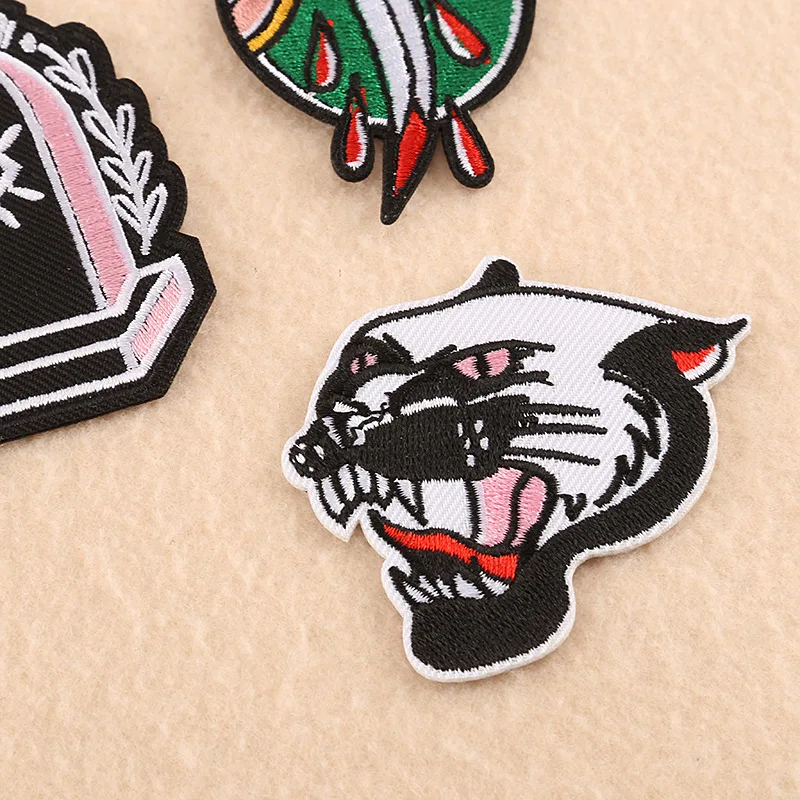 Нашивки с леопардовым рисунком Луны и рыбок Для приклеивания утюгом вышитая