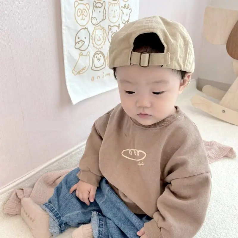 

2023 Spring New Baby Long Sleeve Sweatshirt Fashion Cartoon Print Infant Casual Sweatshirt Cotton Kids Loose Pullover Baby Tops