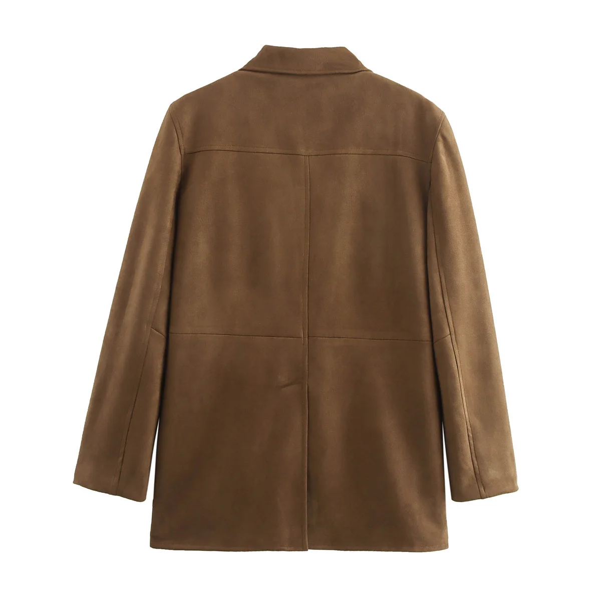 Замшевая Женская винтажная куртка однобортная повседневная короткая с