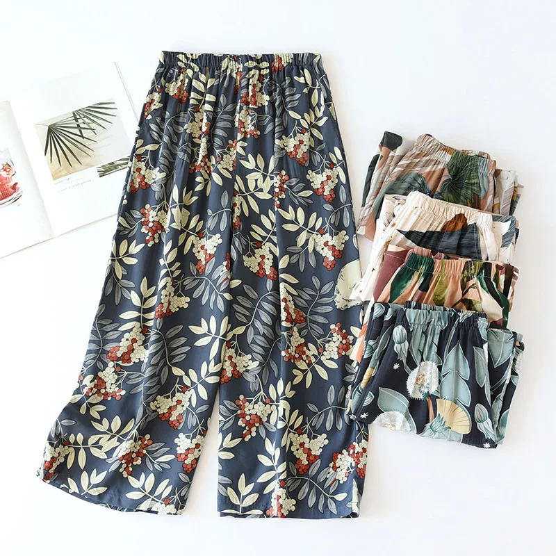 

2022 Ladies Summer Shorts Cropped Pants Thin Section Soft Artificial Cotton Loose Casual Jome Pants Outside pyjama femme hiver
