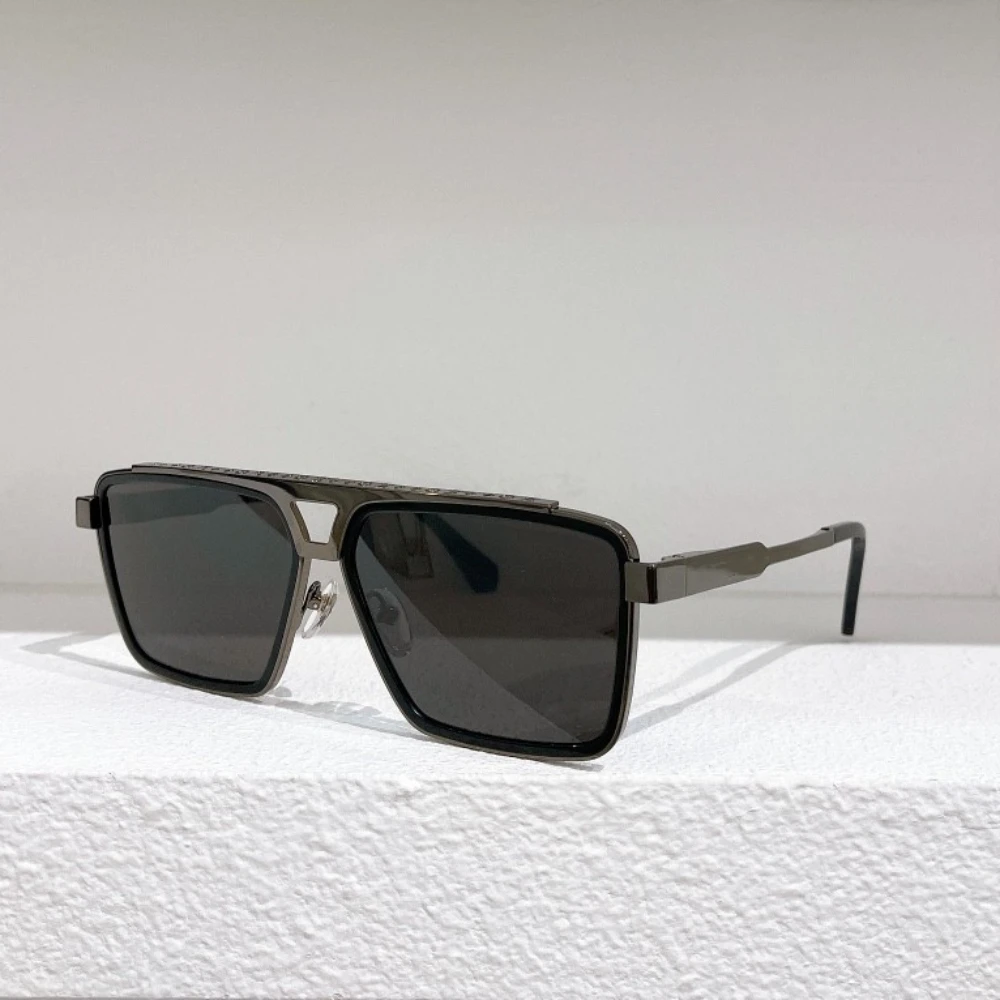 Men's Alloy Square Sunglasses Large Sunglasses UV Protection Black Sunglasses Brand Designer Z1585U