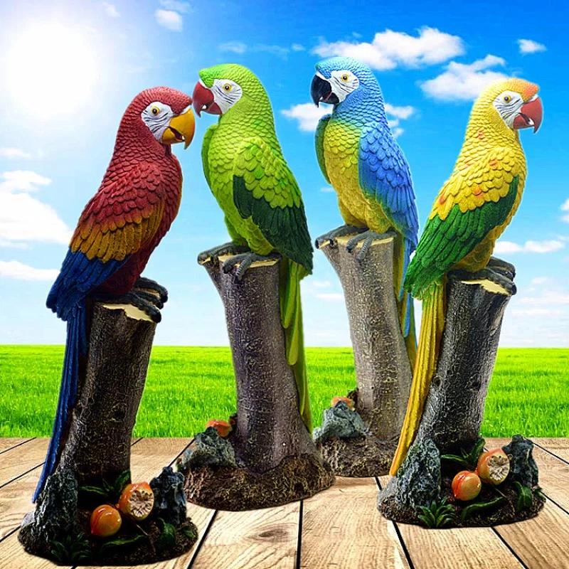

2pc Cross-Border Supply Simulation Parrot Ornaments Gardening Landscape Sculpture Personality Bird Model Home Decoration Resin C