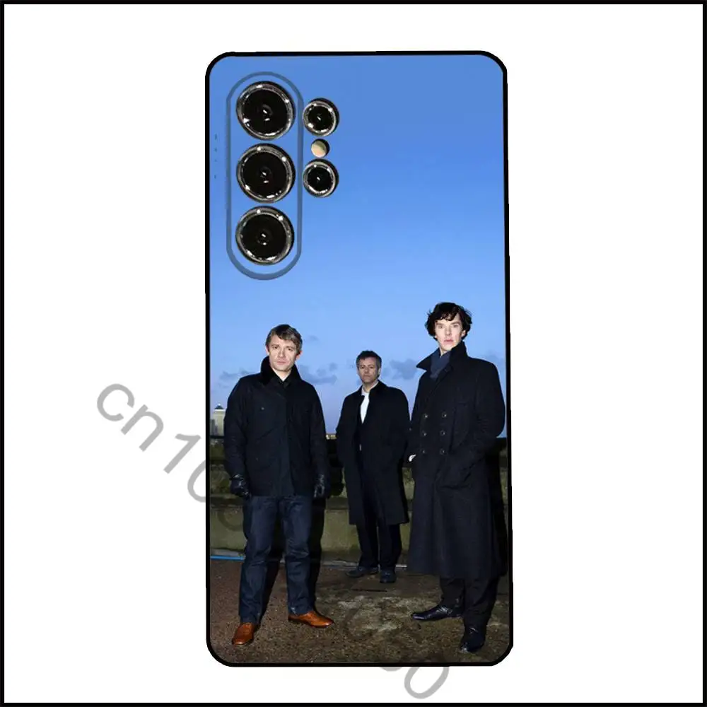 Фото Чехол для телефона S-Sherlock для Samsung Galaxy A13,21s,22,31,32,52,53,71,80,A91, мягкий черный корпус №5