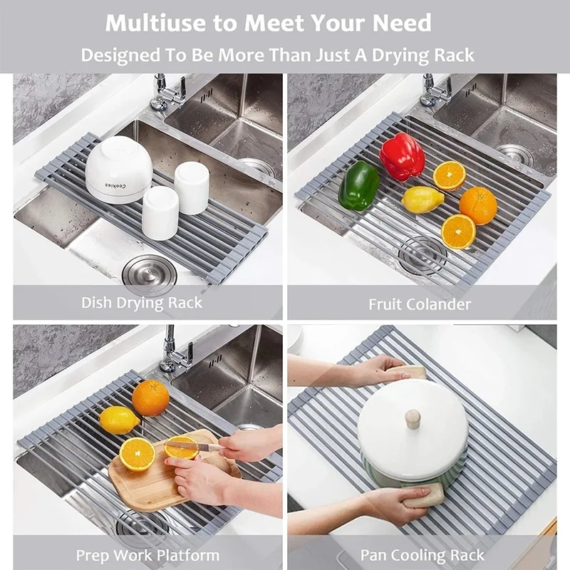 1020 tube foldable dish drying rack under sink shelf tray drainer bathroom gadgets home kitchen accessories free global shipping