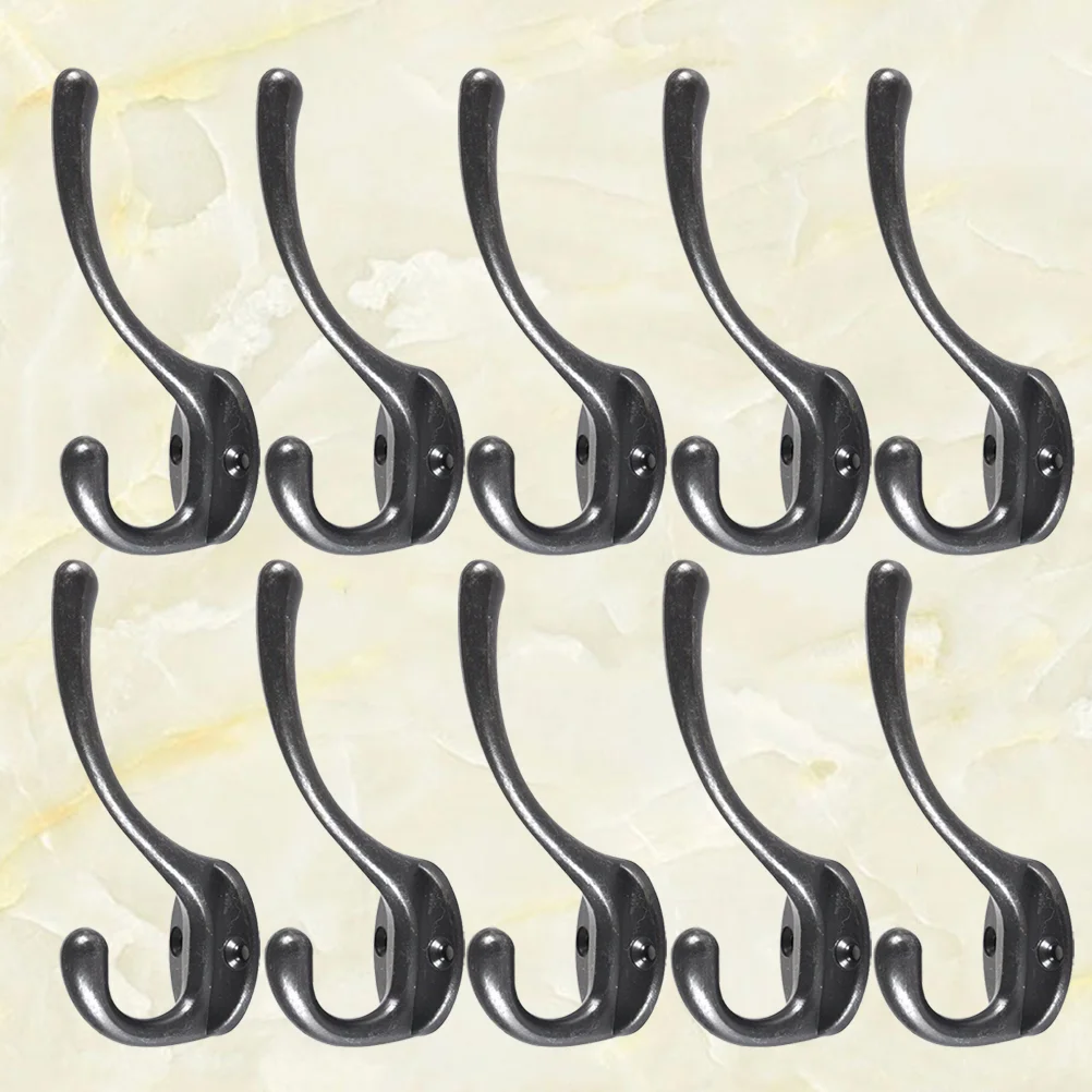 

Hooks Wall Towel Hook Coat Rustic Double Hatprong Retro Stainless Metal Steel Robe Mounted Dual