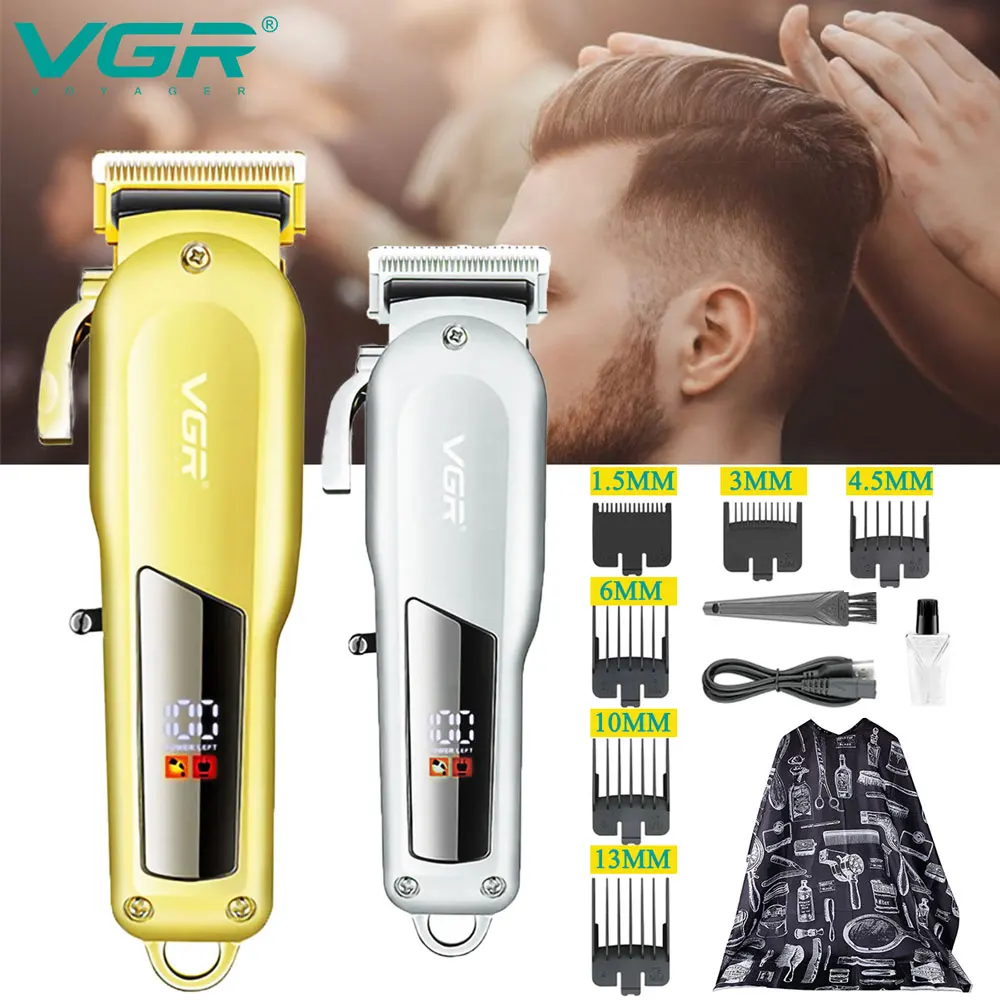 

Машинка для стрижки волос VGR, Мужская аккумуляторная машинка для стрижки волос, профессиональная машинка для стрижки волос, триммер для мужчин, новинка
